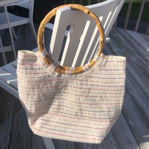 Bamboo handled purse